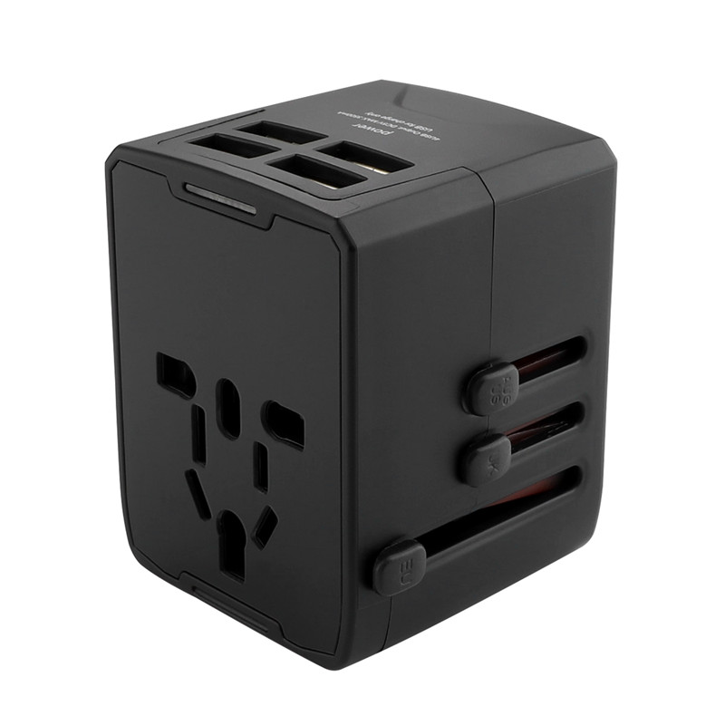 RRRTRAVEL Power Plug ADAPTER - International Travel - 4 USB Ports for 150+ Counts- 220 Volt ADAPTER - Travel ADAPTER τύπου C τύπου A G I f UK EU European (4 USB Travel ADAPTER)