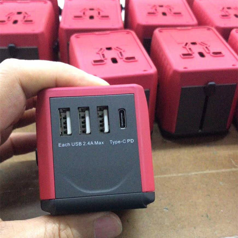 Max Power 1920W & 30W (3USB & 1Type C) Υψηλής ταχύτητας φόρτιση Καθολικός προσαρμοστής ταξιδίου Παγκόσμιος μετασχηματιστής ταξιδίου παγκοσμίως Καθολικός προσαρμοστής τοίχου με PD και γρήγορη φόρτιση 3.0 για US AUS της ΕΕ για το Ηνωμένο Βασίλειο (Η συσκευασία μπορεί να διαφέρει)